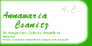 annamaria csanitz business card